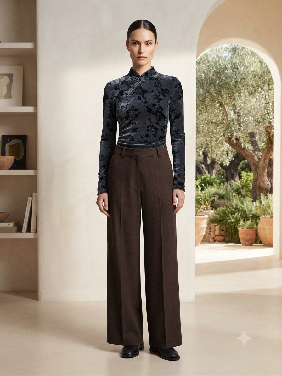 Chinesisches Top Langarmshirt