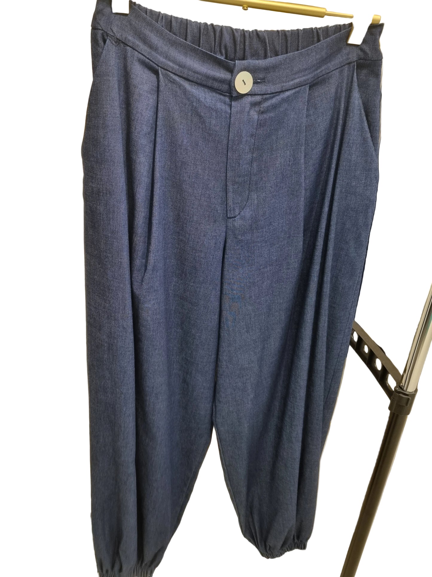 Blaue Harem Hose mit elastischem Bund