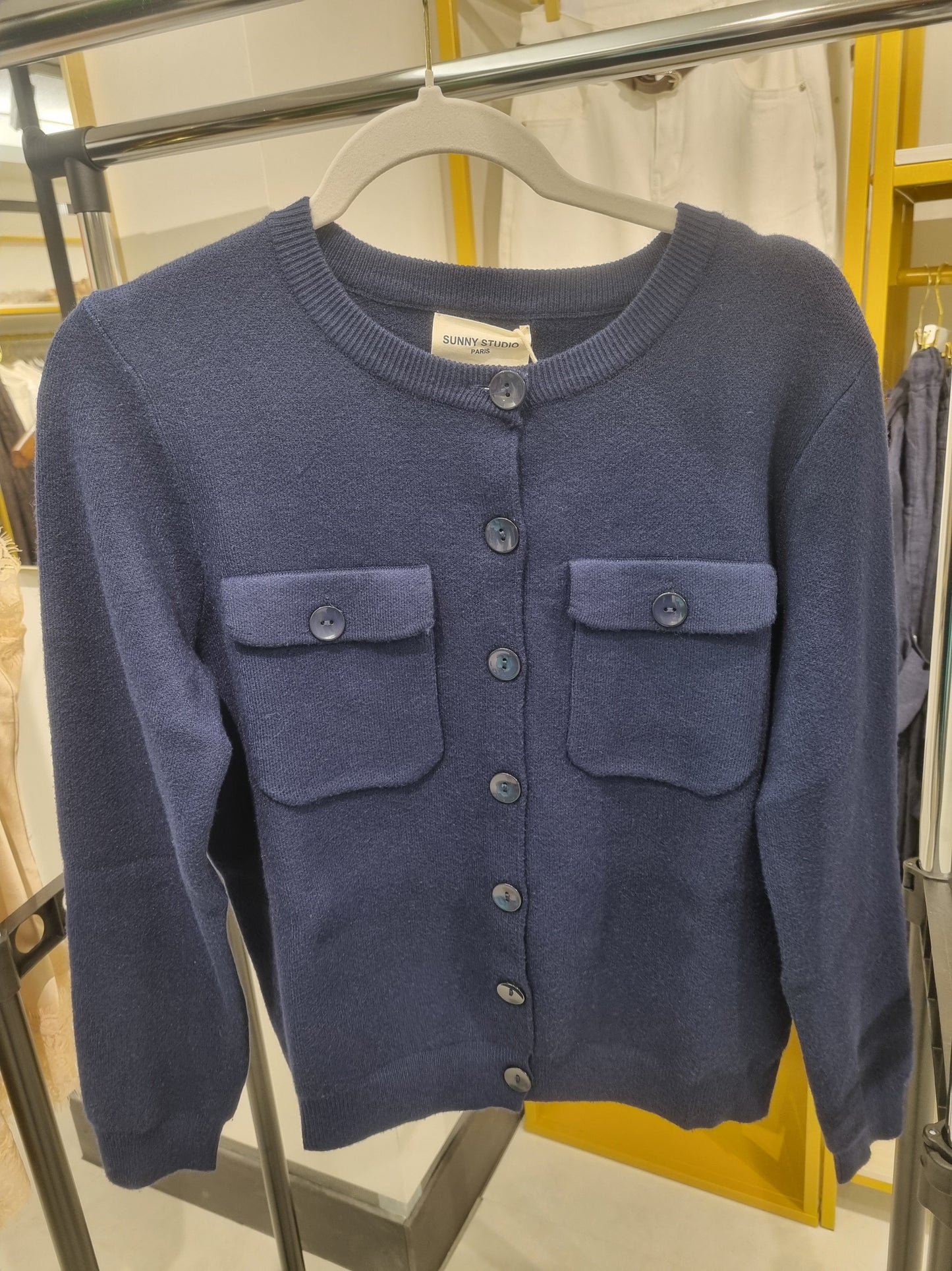 Damen Strick-Cardigan mit Rundhalsausschnitt