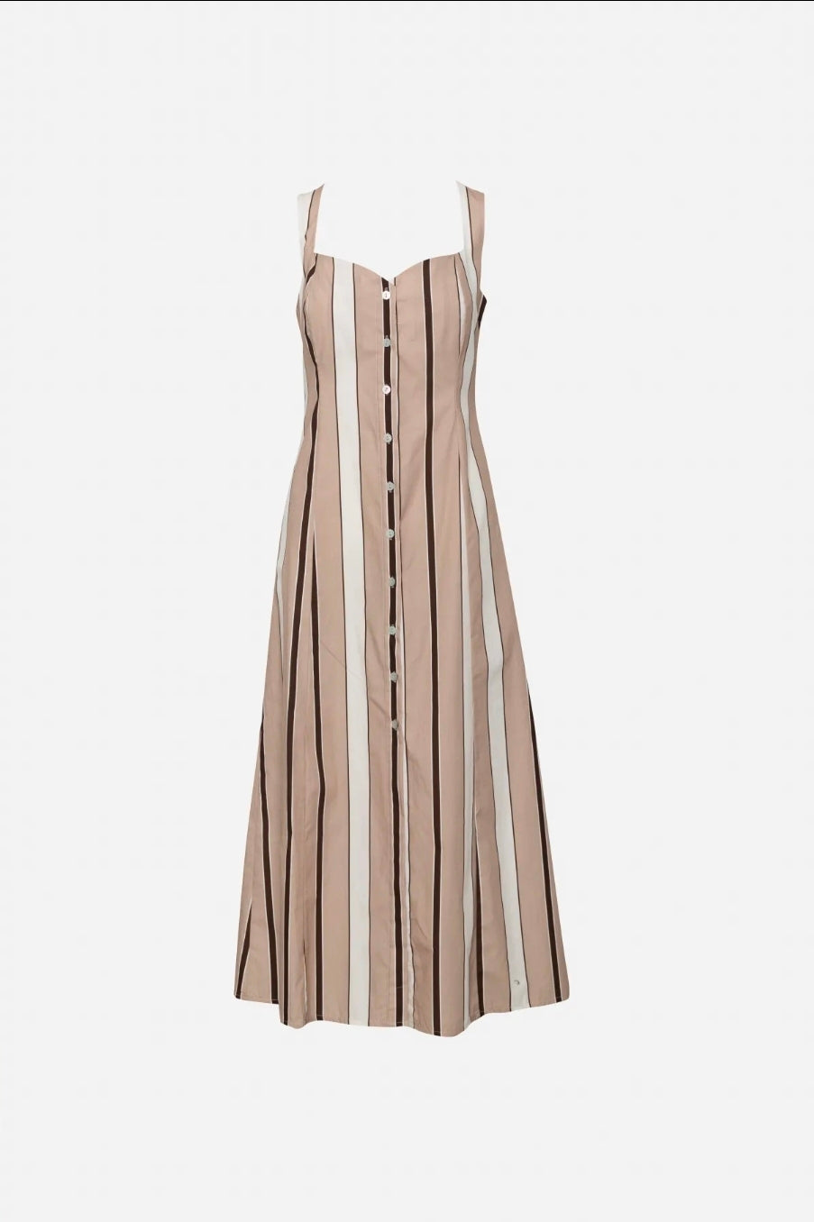Maxikleid Beige Gestreift
