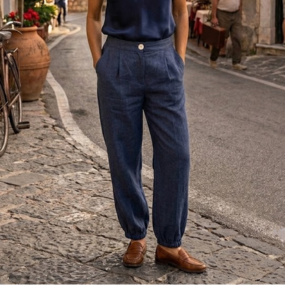 Blaue Harem Hose mit elastischem Bund