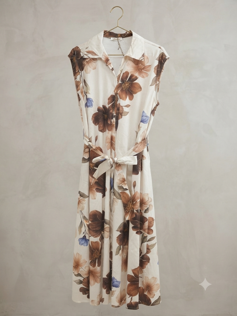 Kleid mit braunen Blumen