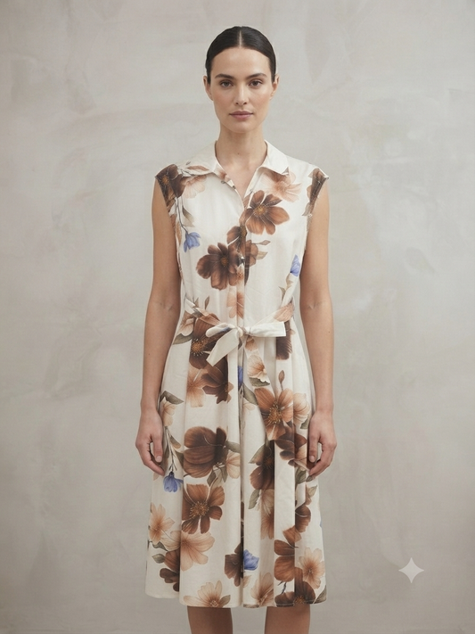Kleid mit braunen Blumen