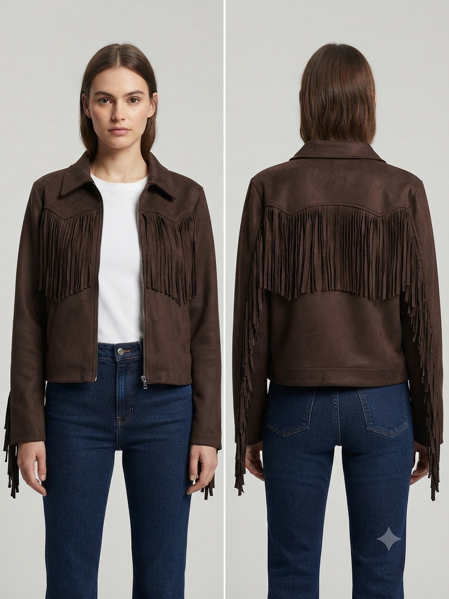 Kunstlederjacke Velour Optik