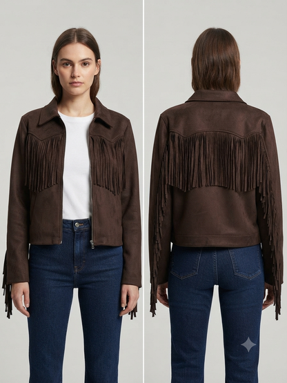 Kunstlederjacke Velour Optik