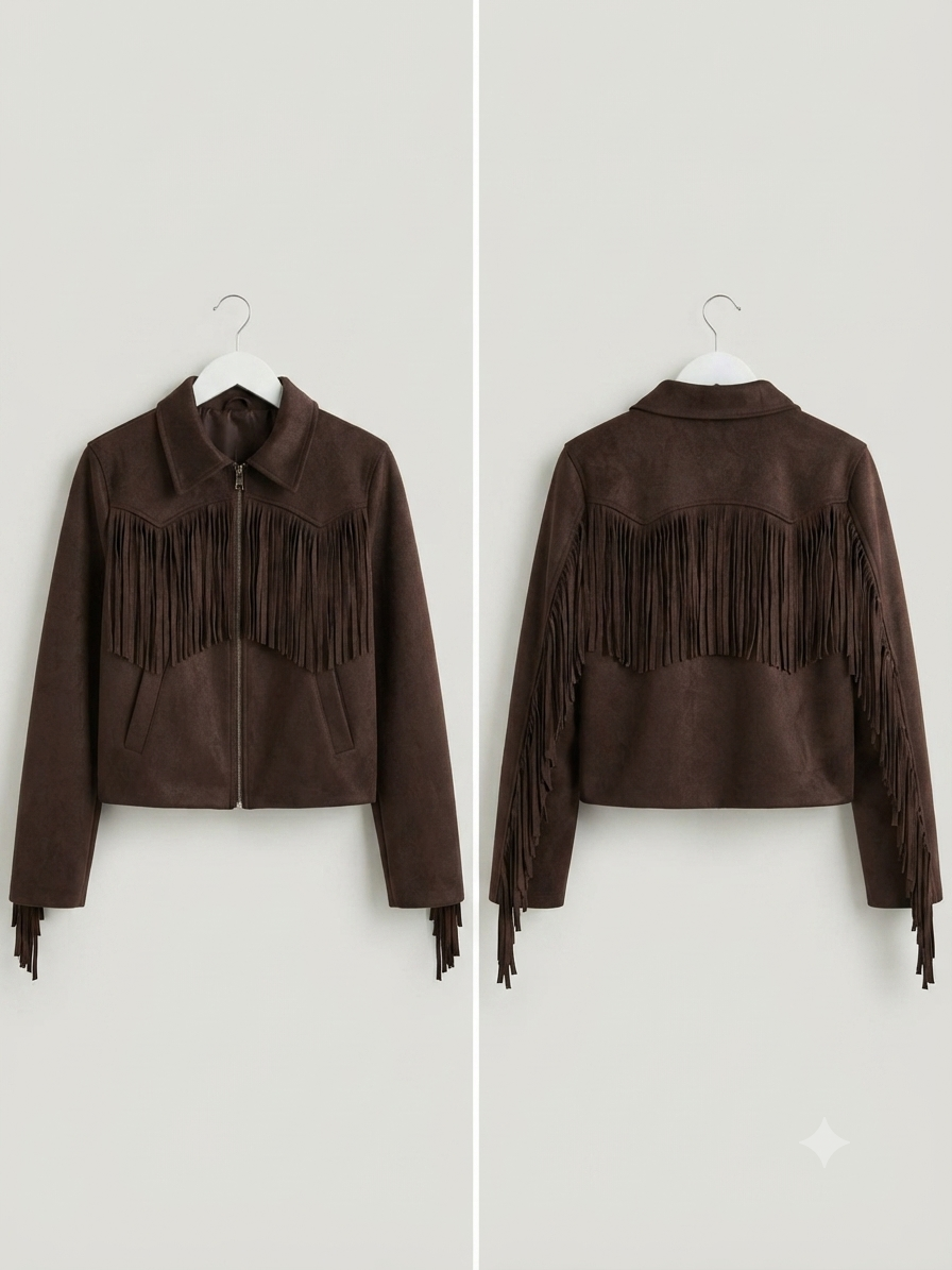 Kunstlederjacke Velour Optik