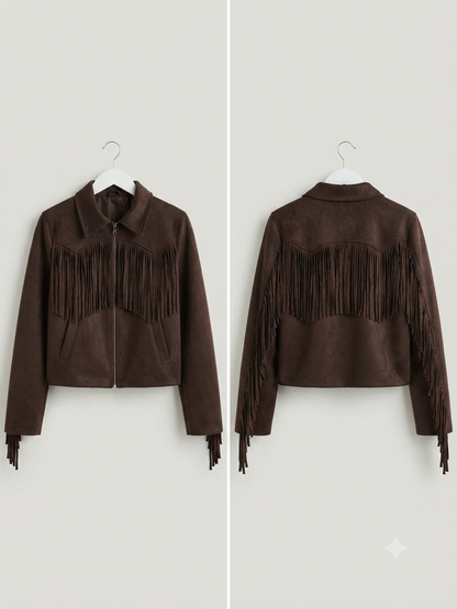 Kunstlederjacke Velour Optik