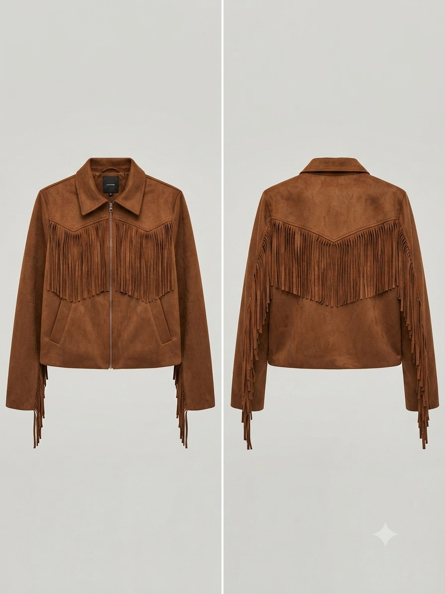 Kunstlederjacke Velour Optik