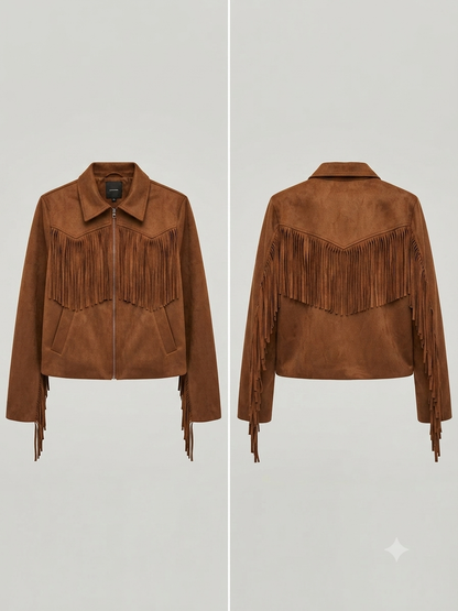Kunstlederjacke Velour Optik
