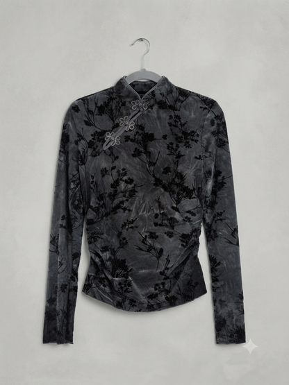 Chinesisches Top Langarmshirt