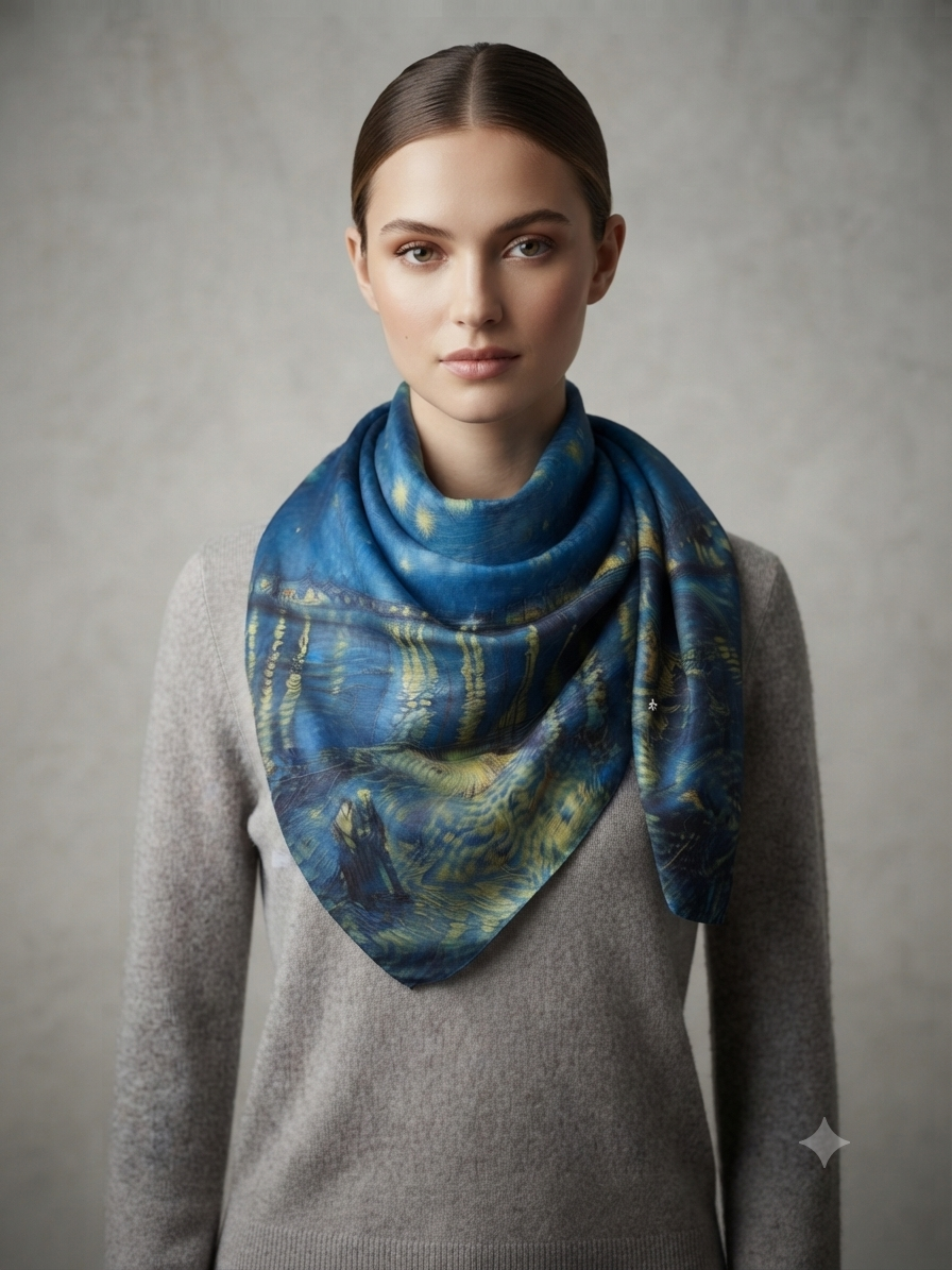 Schal /Foulard Seiden Optik