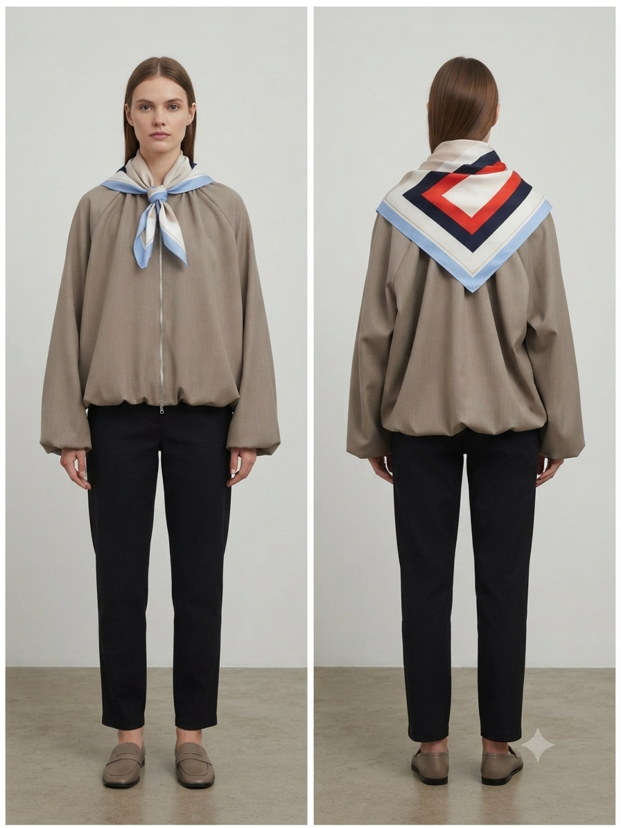 Übergangsjacke mit Foulard