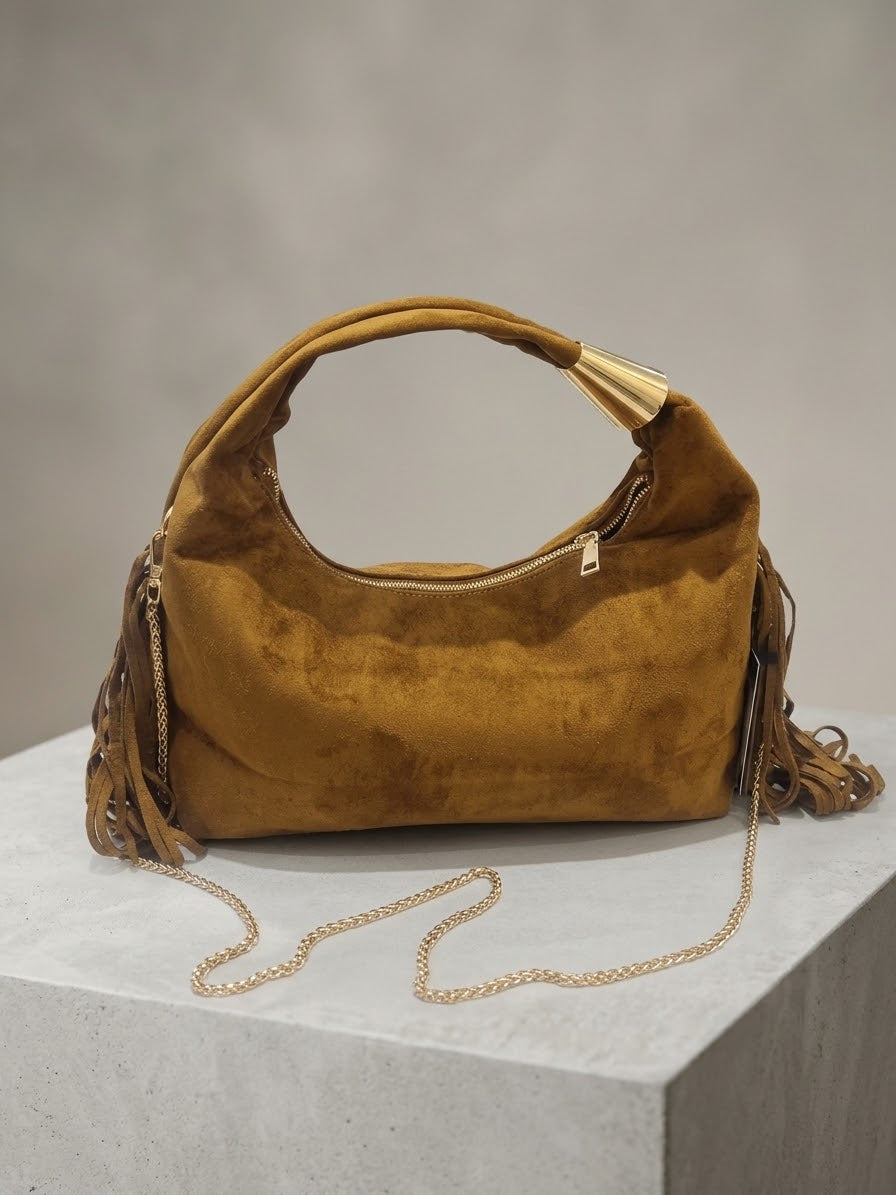 Wildleder-Boho Tasche
