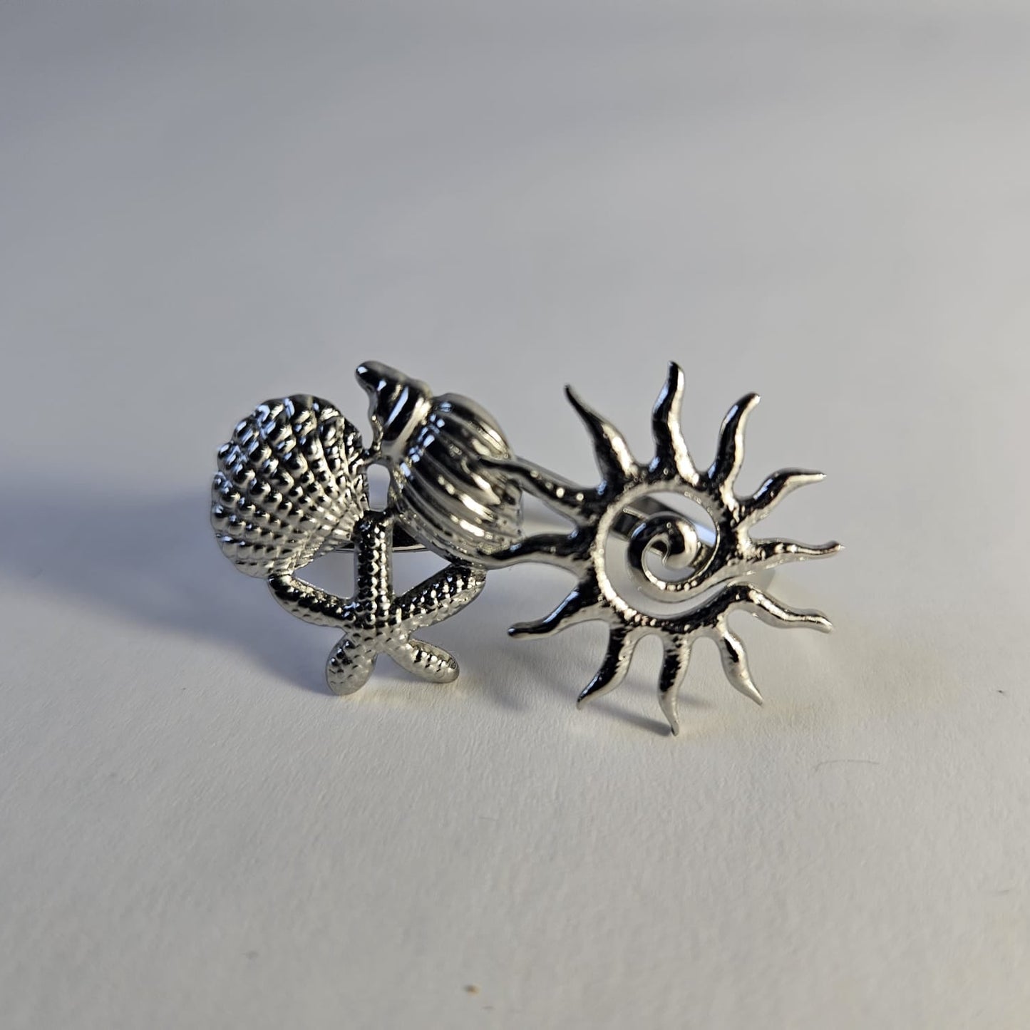 Oceans Three Silver Ring