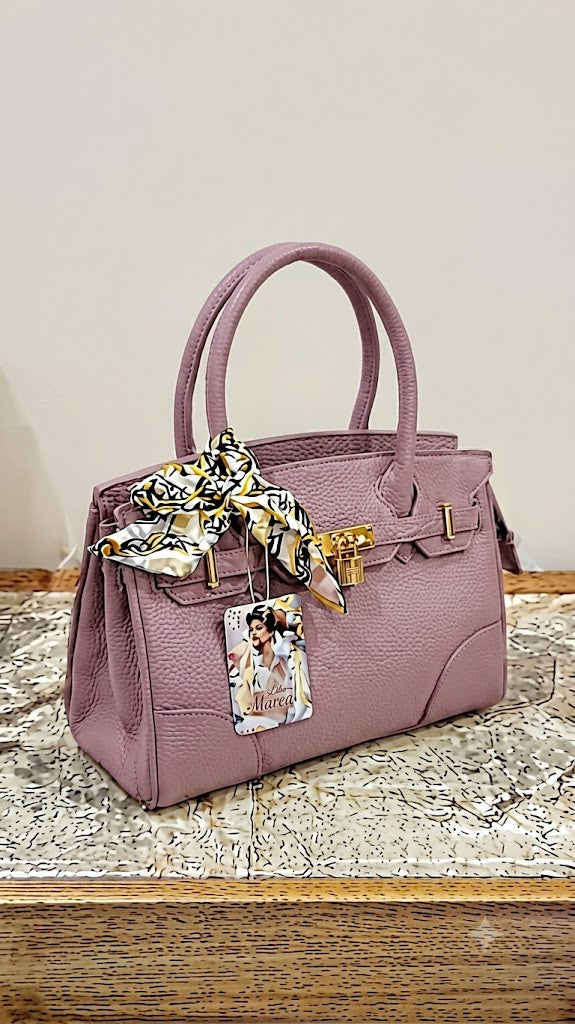Strukturierte Handtasche mit Schal-Detail