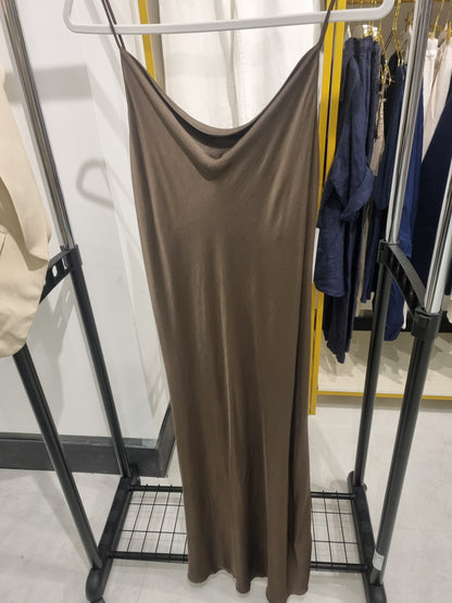 Satin Slip-Kleid mit V-Ausschnitt