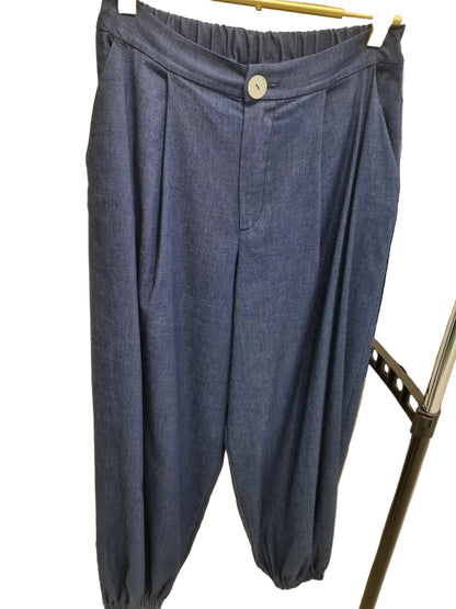 Blaue Harem Hose mit elastischem Bund