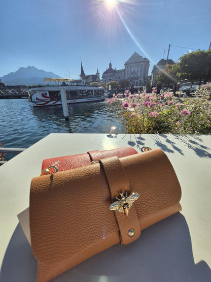 Bienen Echtleder Tasche