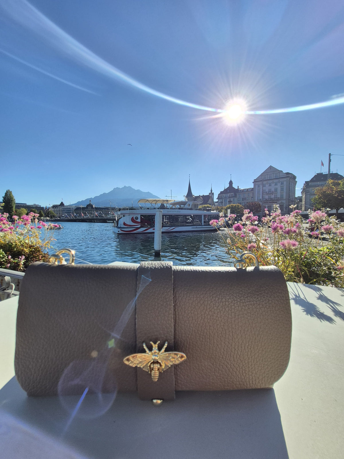 Bienen Echtleder Tasche