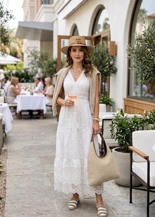 Cupshe Tropisches Maxi-Kleid mit Stufenrock
