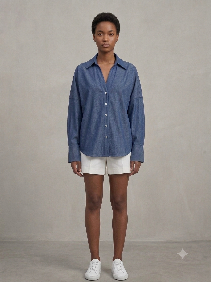 Bluse leichter Jeans Stoff