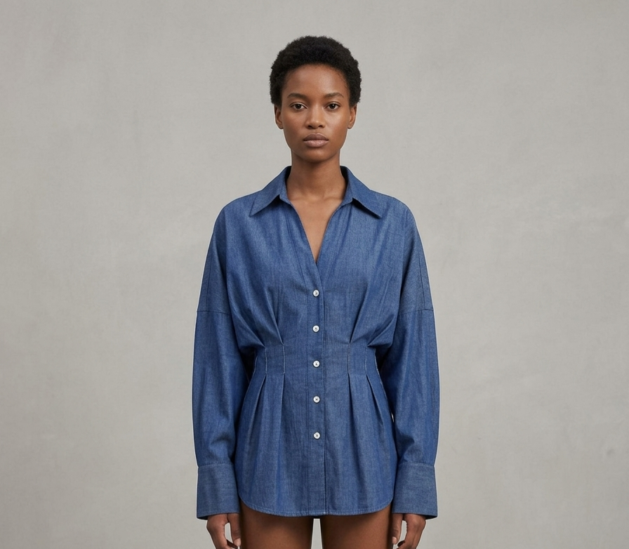 Bluse leichter Jeans Stoff