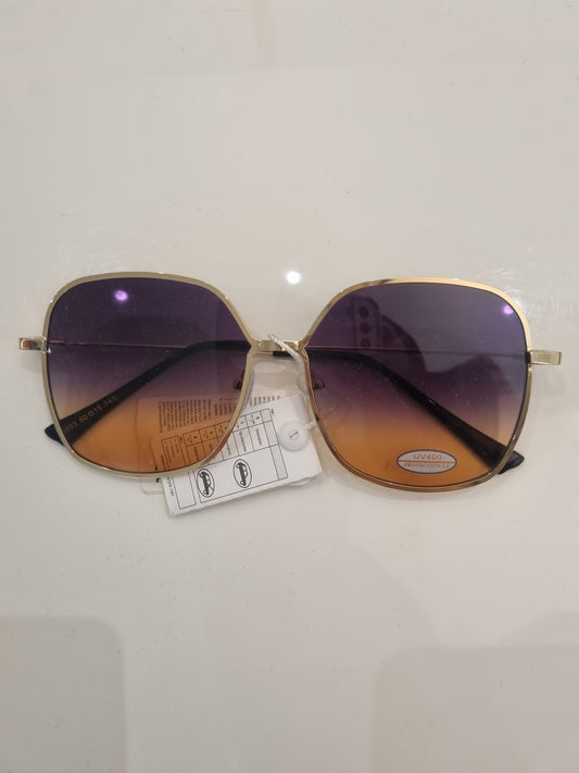 Goldene Metall-Sonnenbrille mit Verlaufsgläsern