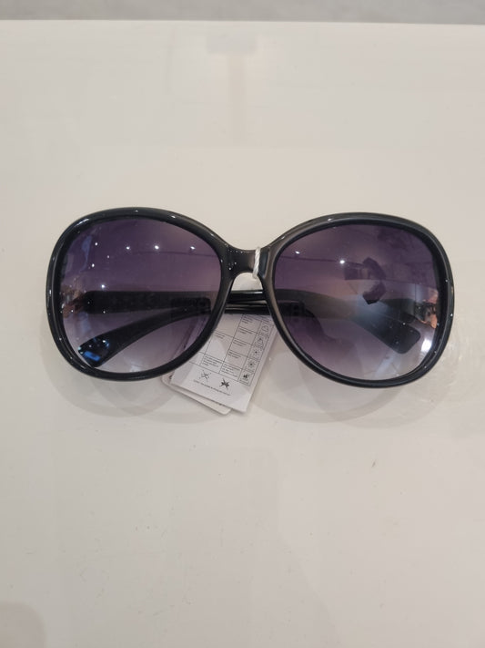 Oversized schwarze Acetat-Sonnenbrille mit Verlaufsgläsern
