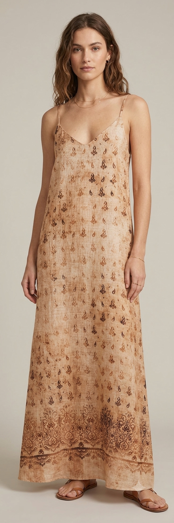 Senfgelbes Blumen-Maxikleid