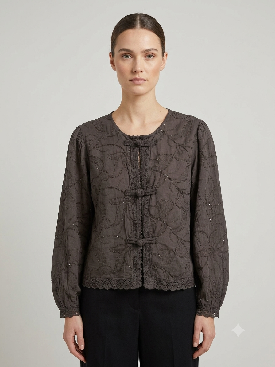 Blumen Glitter Bluse