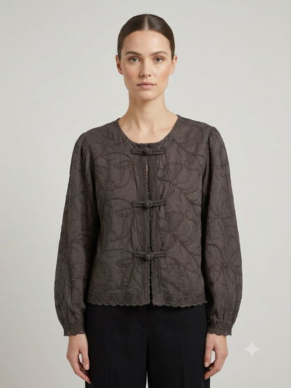 Blumen Glitter Bluse