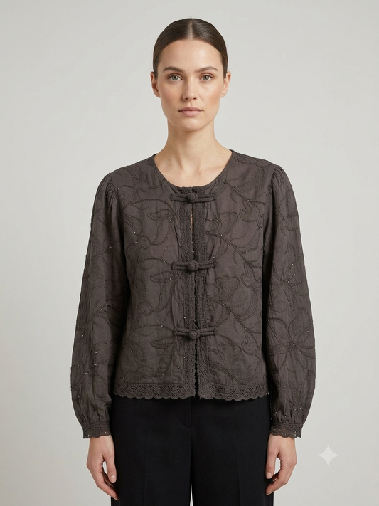 Blumen Glitter Bluse