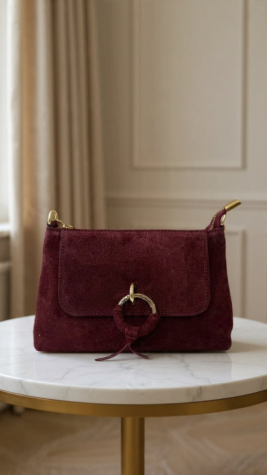 Handtasche Echtleder "Perla" bordeaux