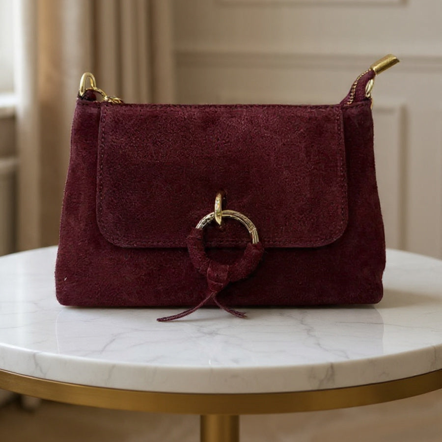 Handtasche Echtleder "Perla" bordeaux