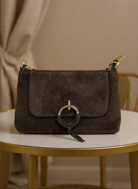 Handtasche Echtleder "Perla" dunkelbraun