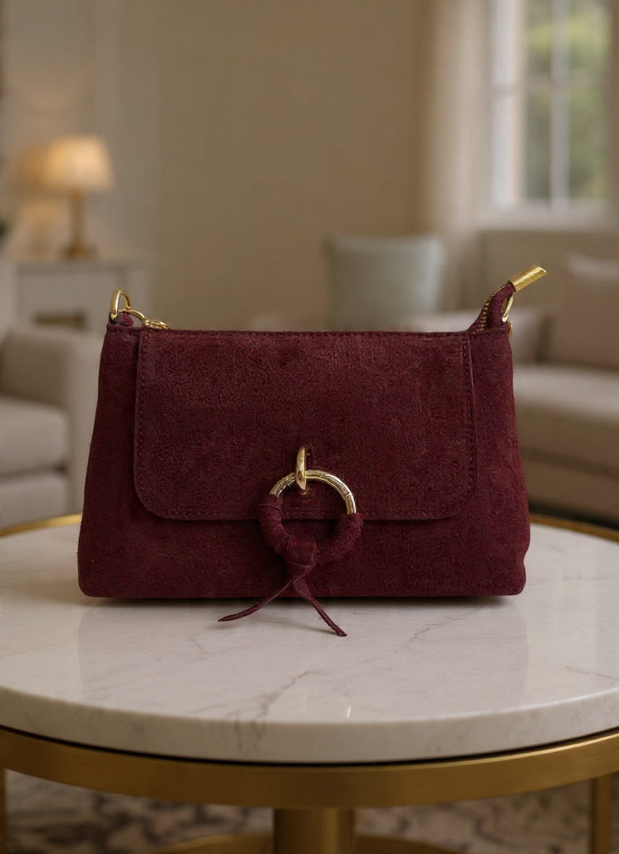 Handtasche Echtleder "Perla" bordeaux