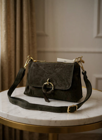 Handtasche Echtleder "Perla" dunkelbraun
